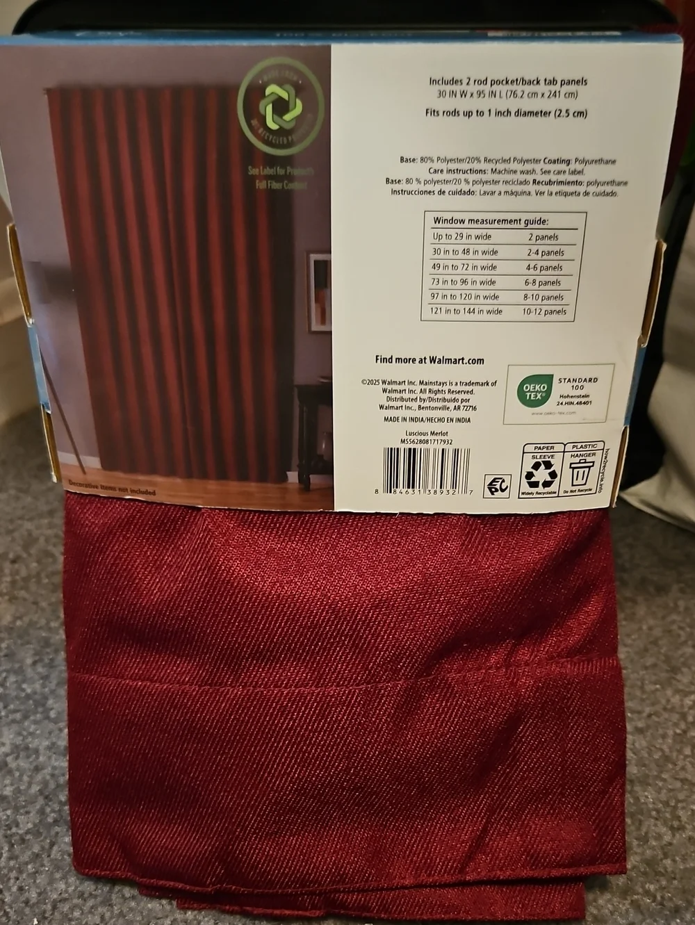 Mainstays merlot curtain